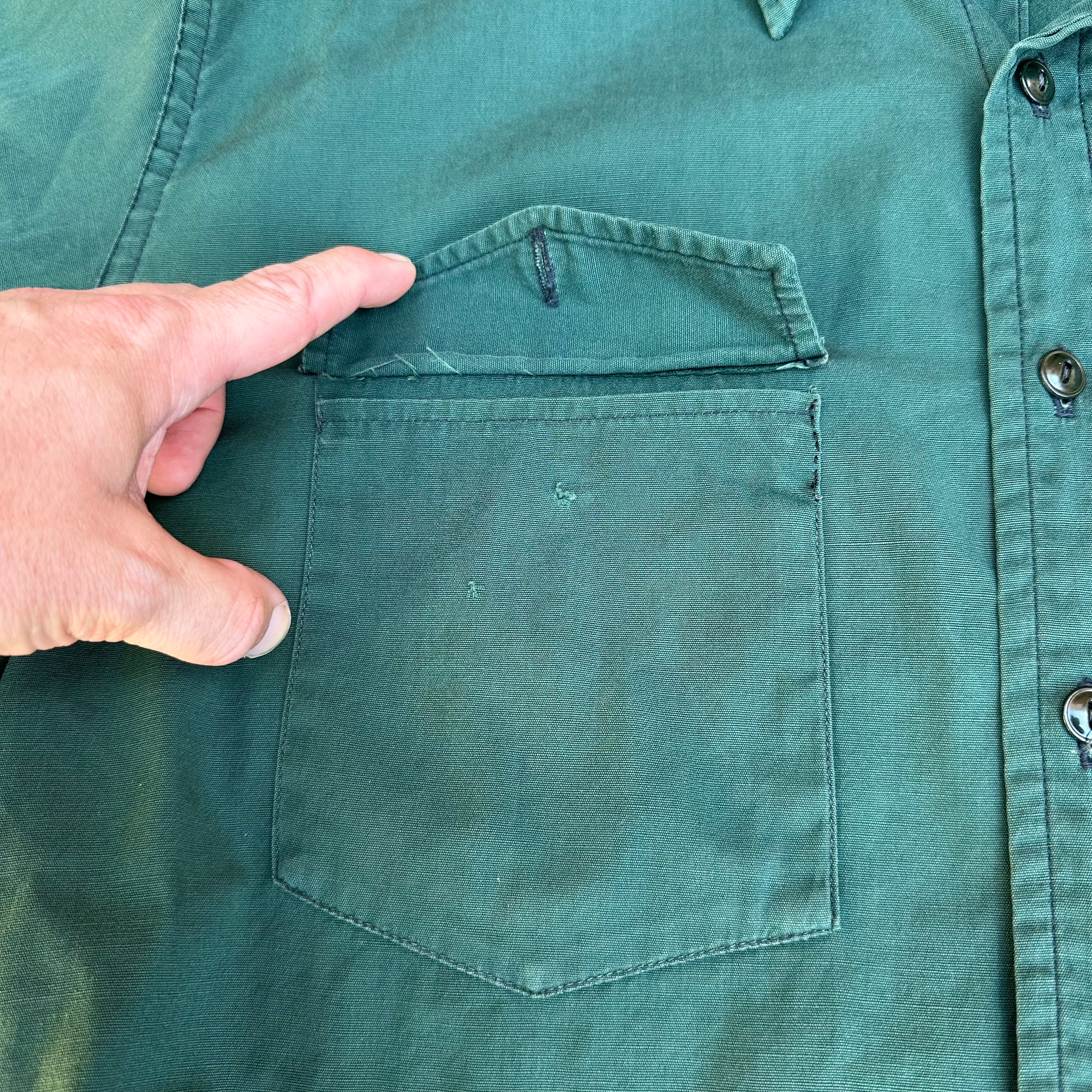 1950’s Coca Cola Employee Green Work Shirt Large
