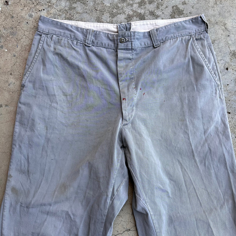 1950’s Grey Cotton Work Pants 36” x 27”