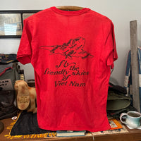 1960’s Vietnam War United Airlines Slogan Rip T-Shirt Size 46