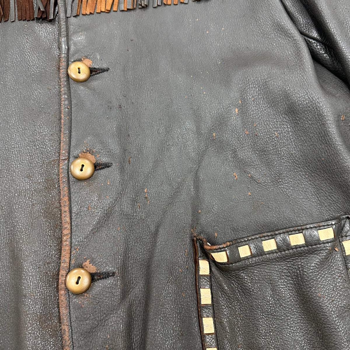 1950’s/60’s Midwestern Sport Togs Contrast Stitch Deerskin Leather Jacket Size 42