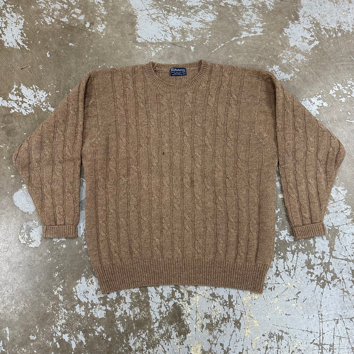1990’s Burberry’s Wool Cable Knit Sweater Large
