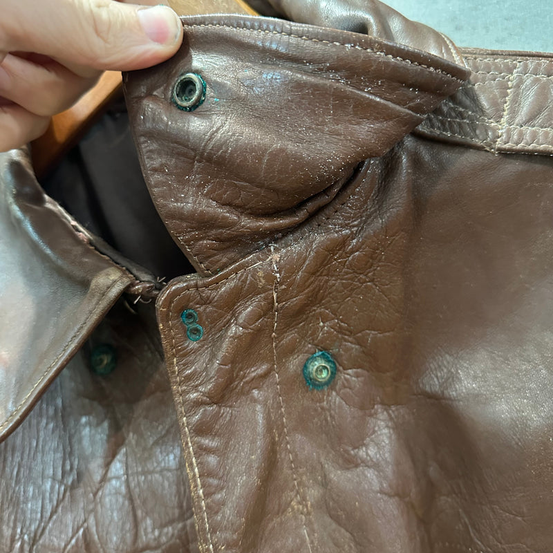 1940’s WWII Named Cable Raincoat A-2 Flight Jacket Size 42