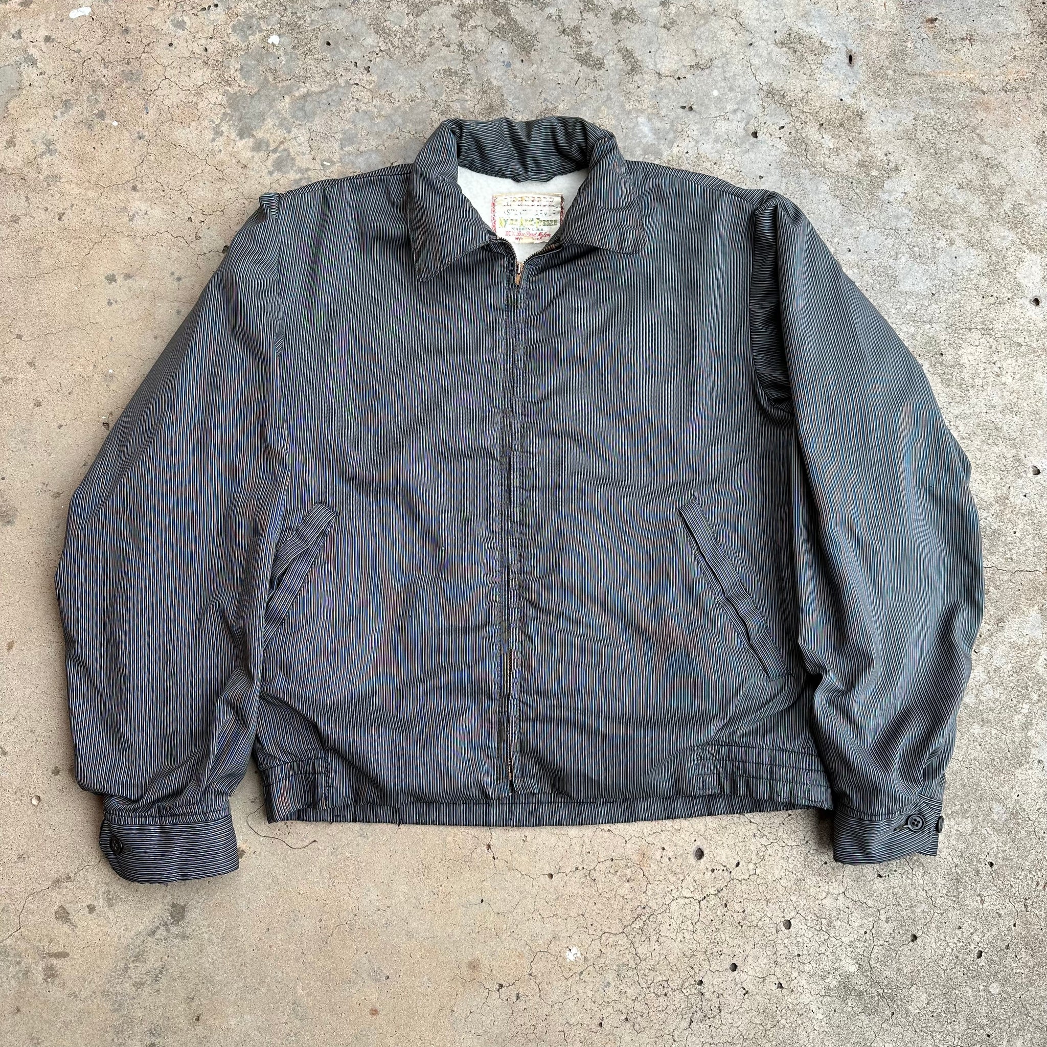 1950’s McGregor Nylon Anti-Freeze Striped Jacket Size 40