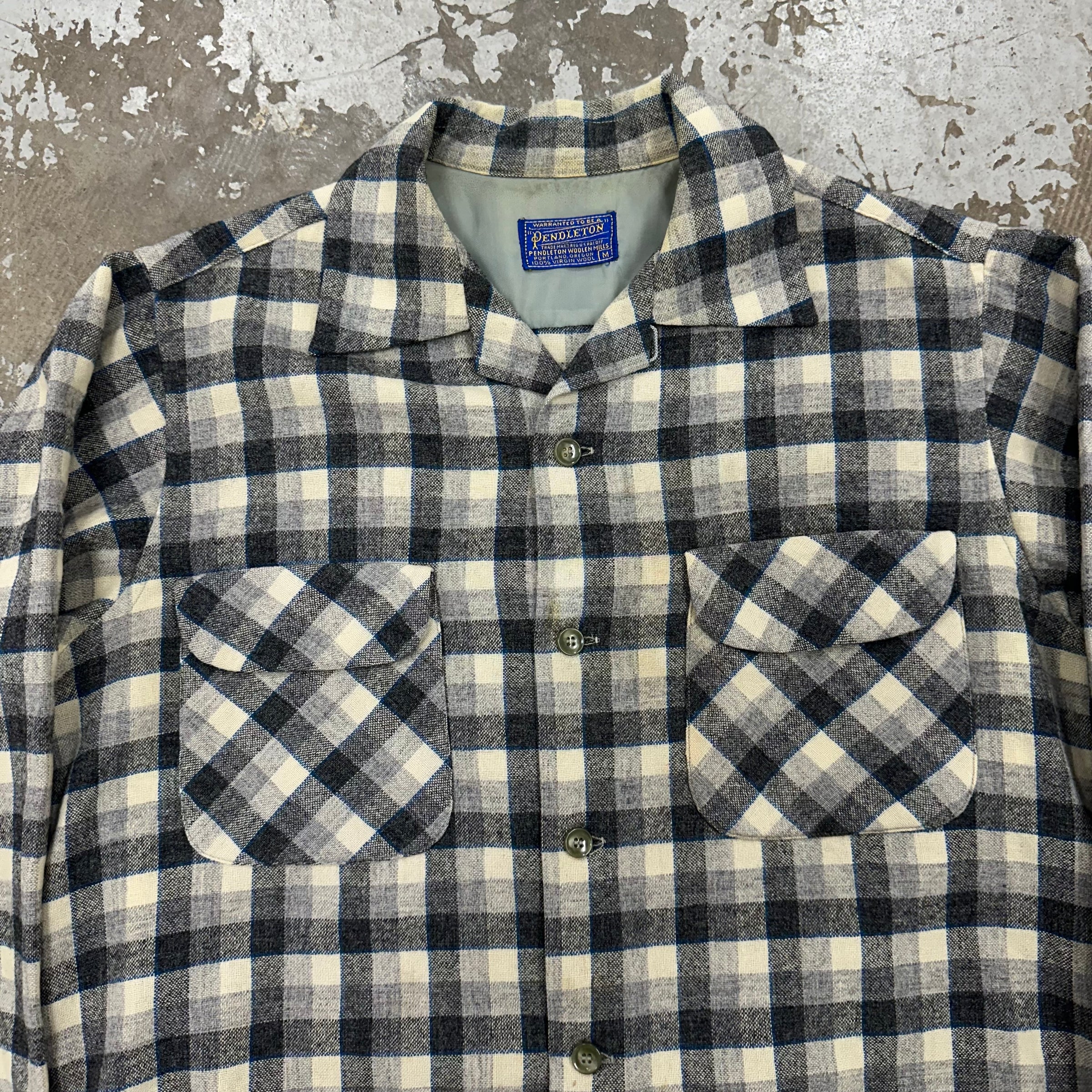 1960’s/70’s Pendleton Wool Plaid Board Shirt Medium