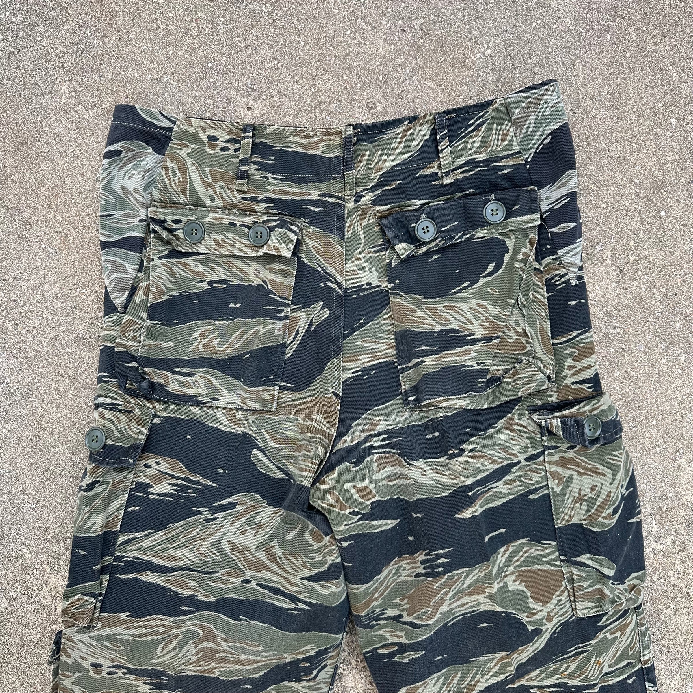 1960’s Vietnam War Silver Tiger Stripe Pants 32” Waist