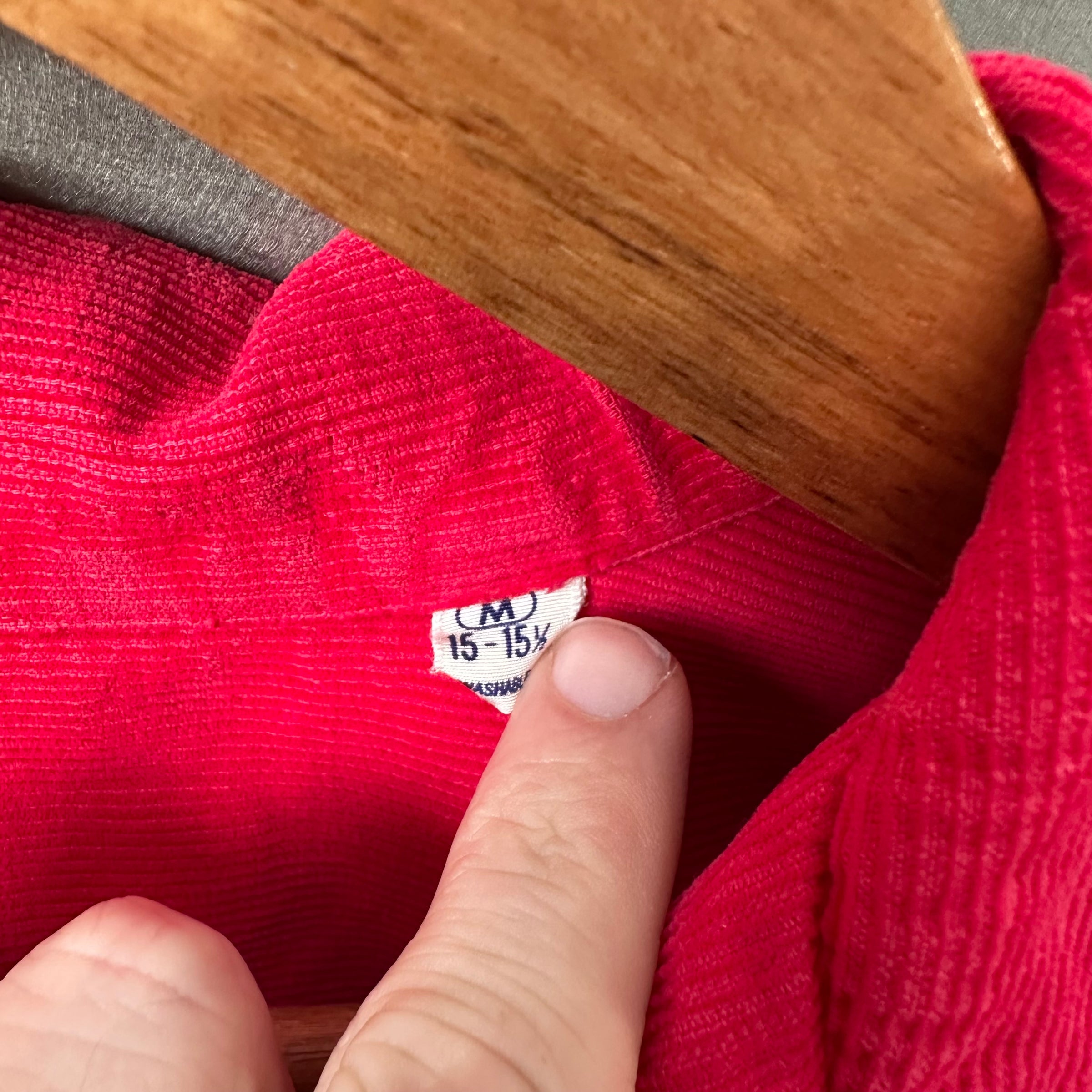 1960’s Red Corduroy Loop Collar Shirt Medium