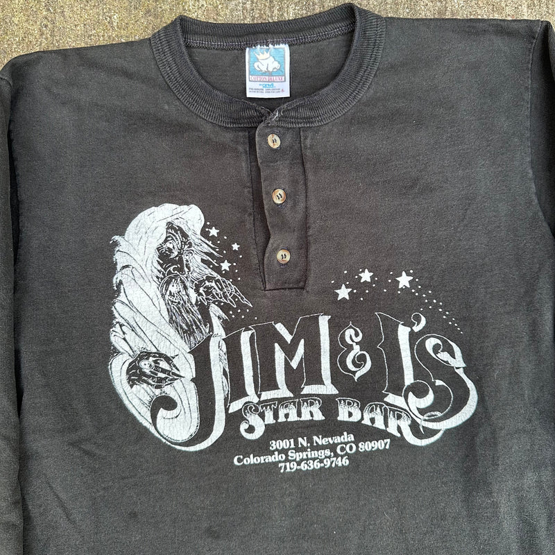 1990’s Jim’s Star Bar Longsleeve Henley T-Shirt Small