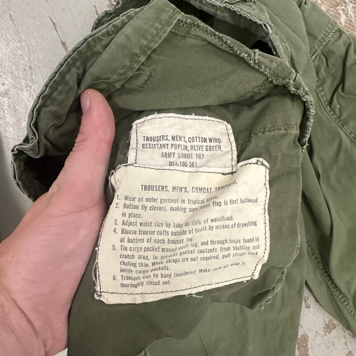 1960’s Vietnam War 2nd Pattern Poplin Jungle Pants Medium Long