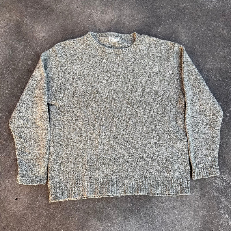 1980’s LL Bean Grey/Green Wool Sweater XL