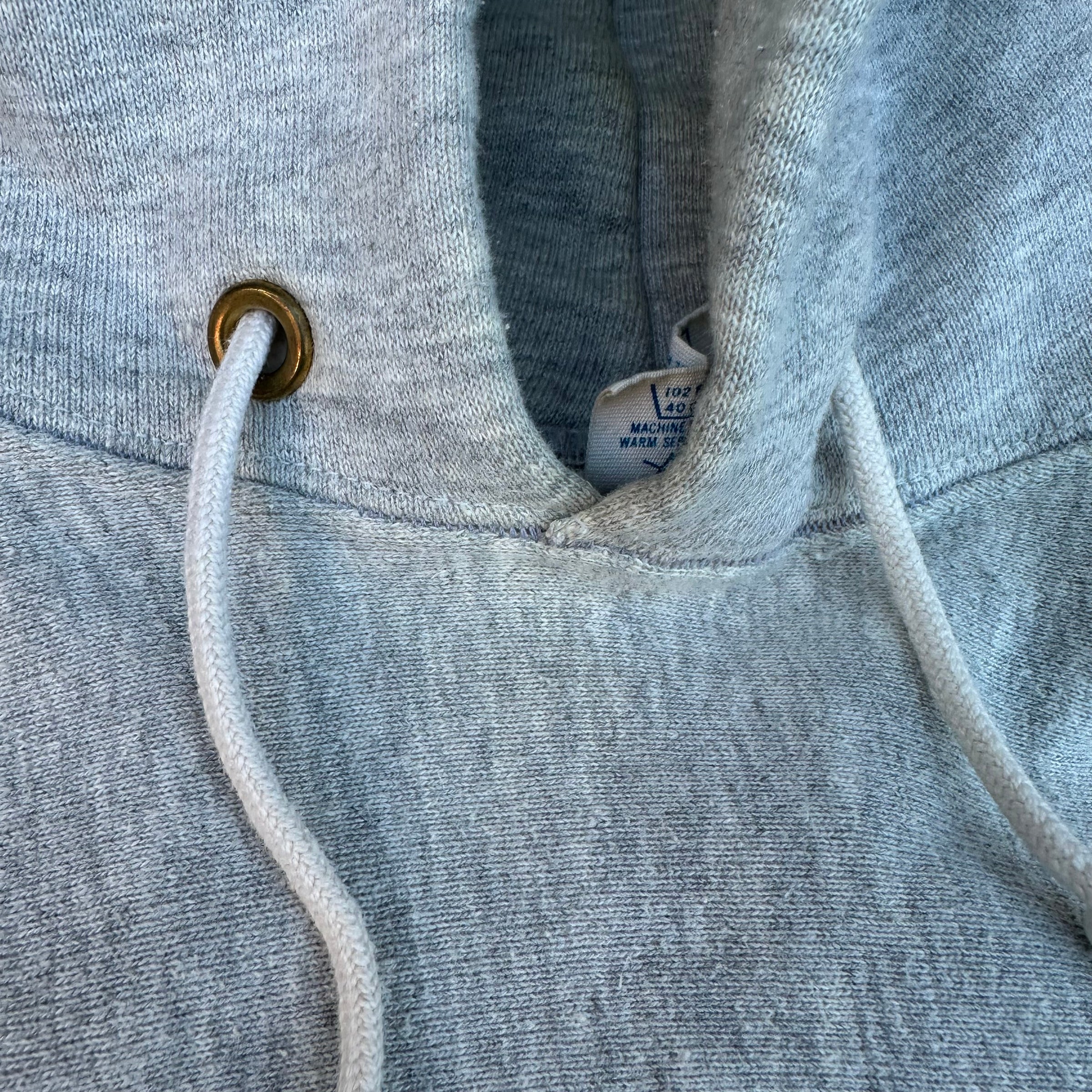1980’s Blank Gray Champion Reverse Weave Hooded Sweatshirt XL