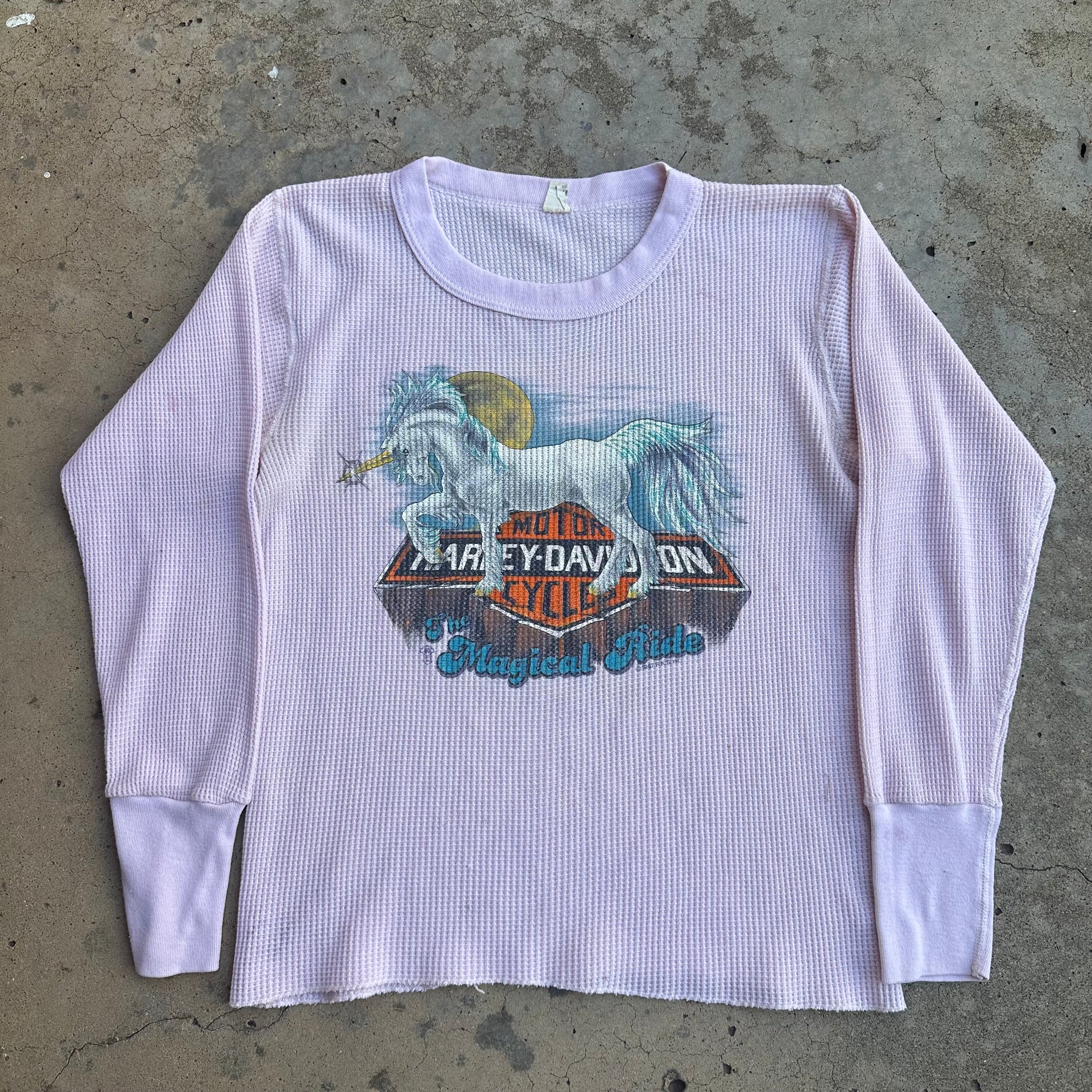 1980’s Harley Davidson Unicorn Thermal Longsleeve Shirt Small