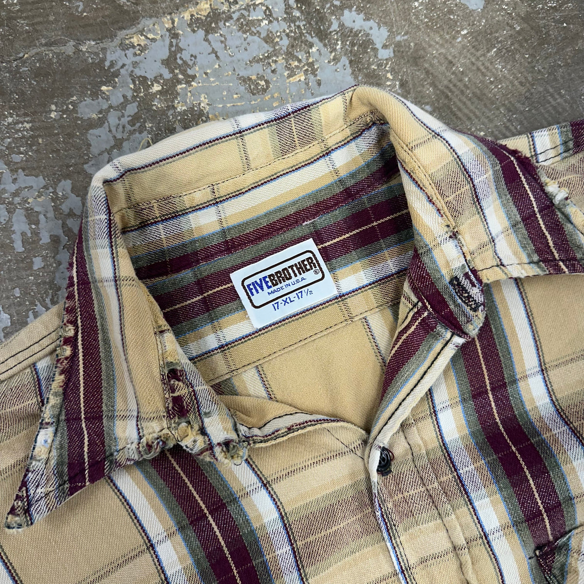 1970’s/80’s Five Brothers Plaid Cotton Flannel Shirt XL