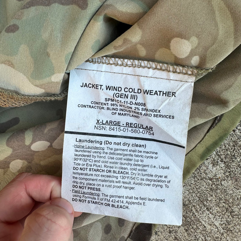 2000’s ECWCS Gen III Multicam Level 4 Wind Jacket XL Regular