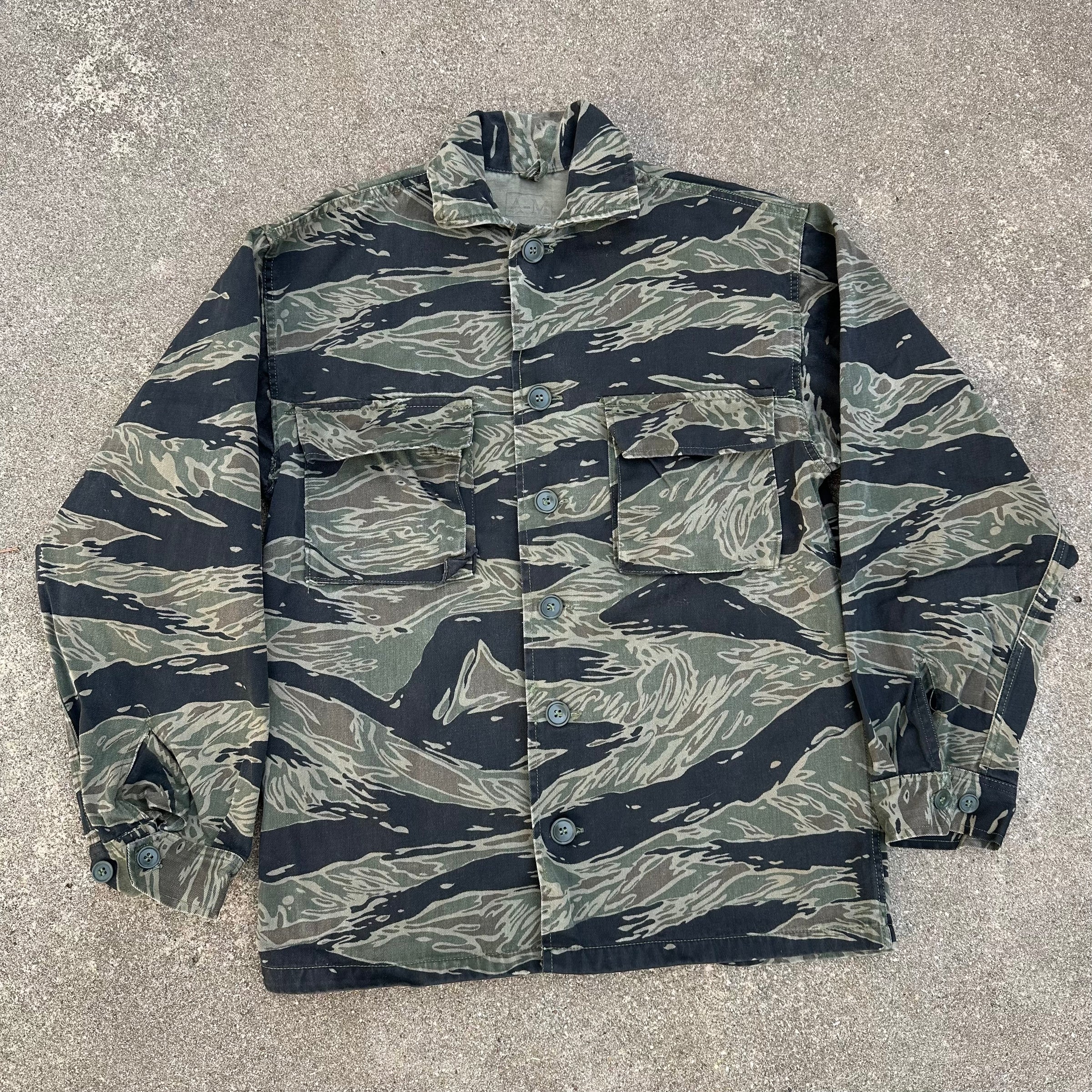 1960’s Vietnam War Silver Tiger Stripe Shirt Size A-M