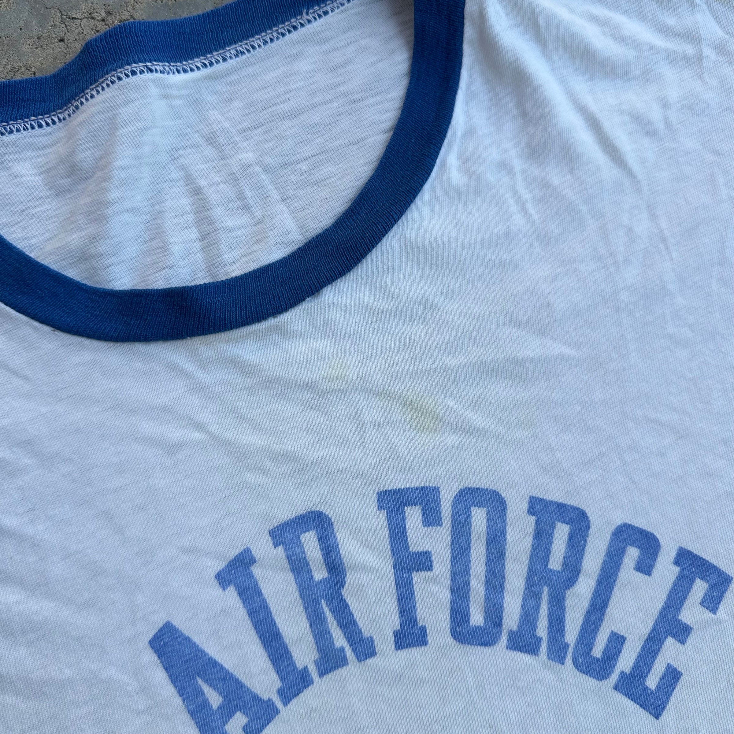 1970’s/80’s USAF Water Print Ringer T-Shirt Medium