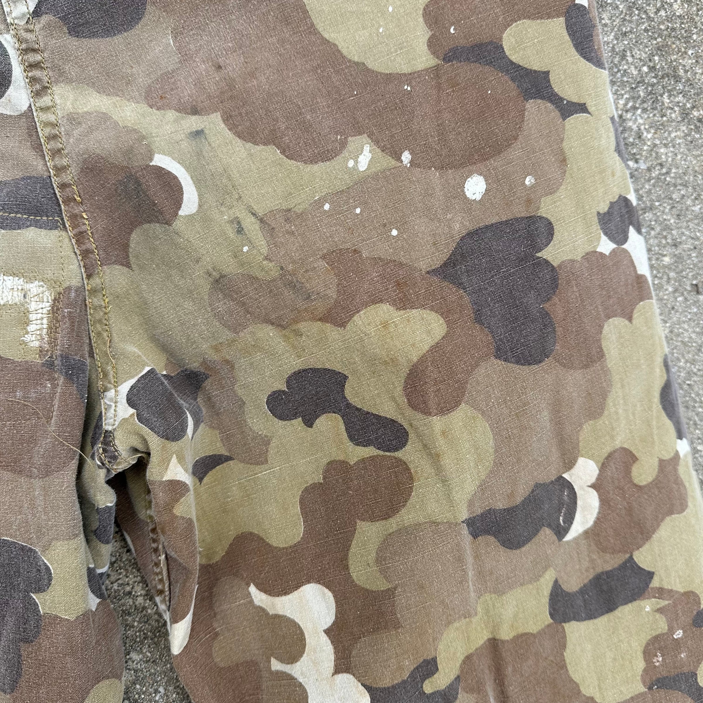 1960’s/70’s Vietnam War ARVN Police Cloud Camo Cotton Shell Pants 28” - 39” Waist