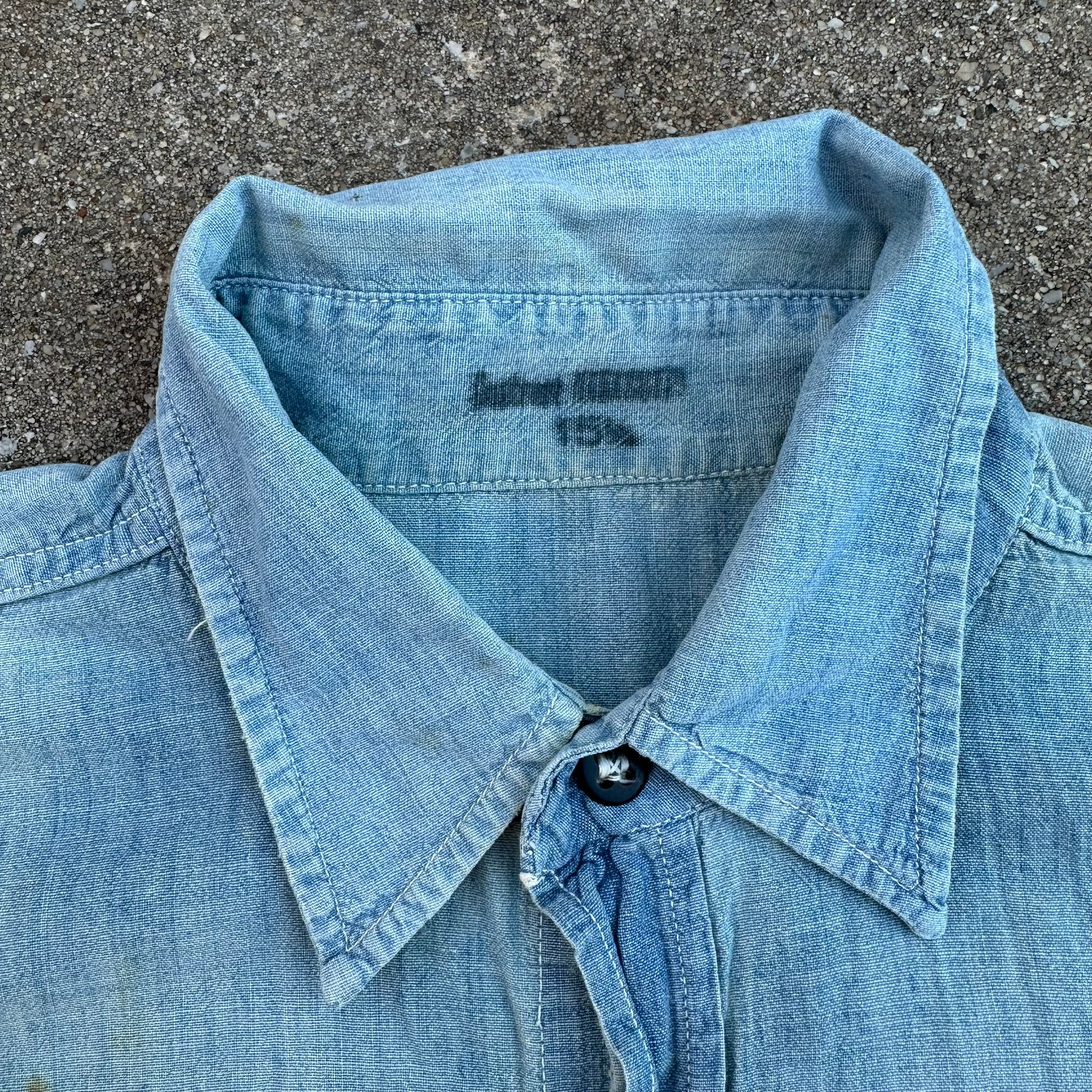 1940’s Stenciled WWII USN Chambray Shirt