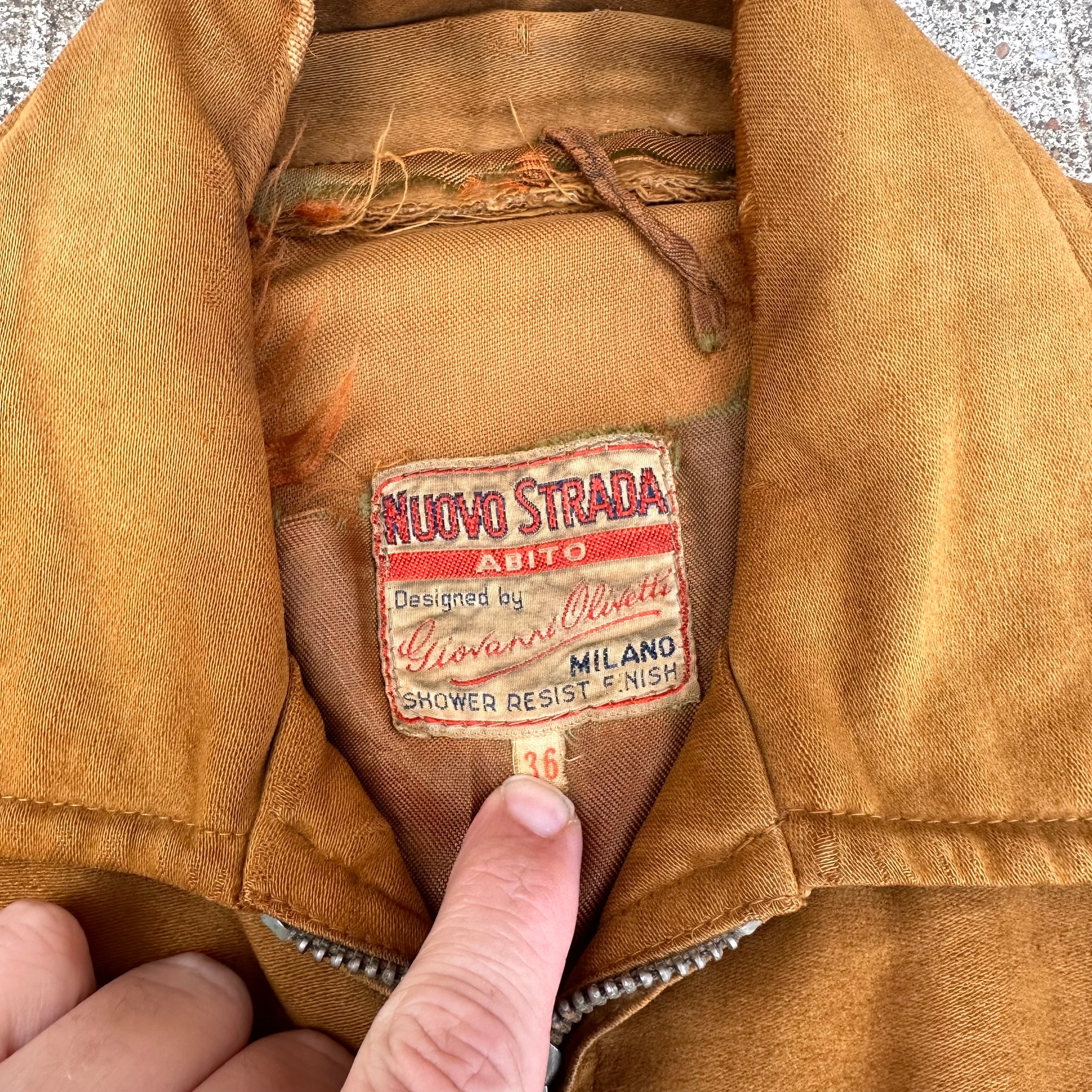 1930's Nuovo Strada Italian Moleskin Jacket Size 36 – Little
