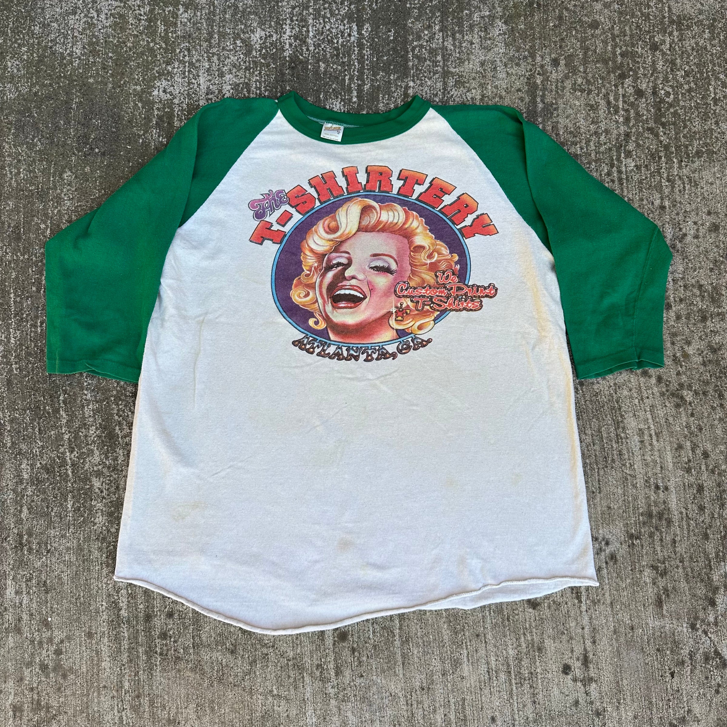 1970’s/80’s The T-Shirtery Print Shop Raglan Baseball T-Shirt XL