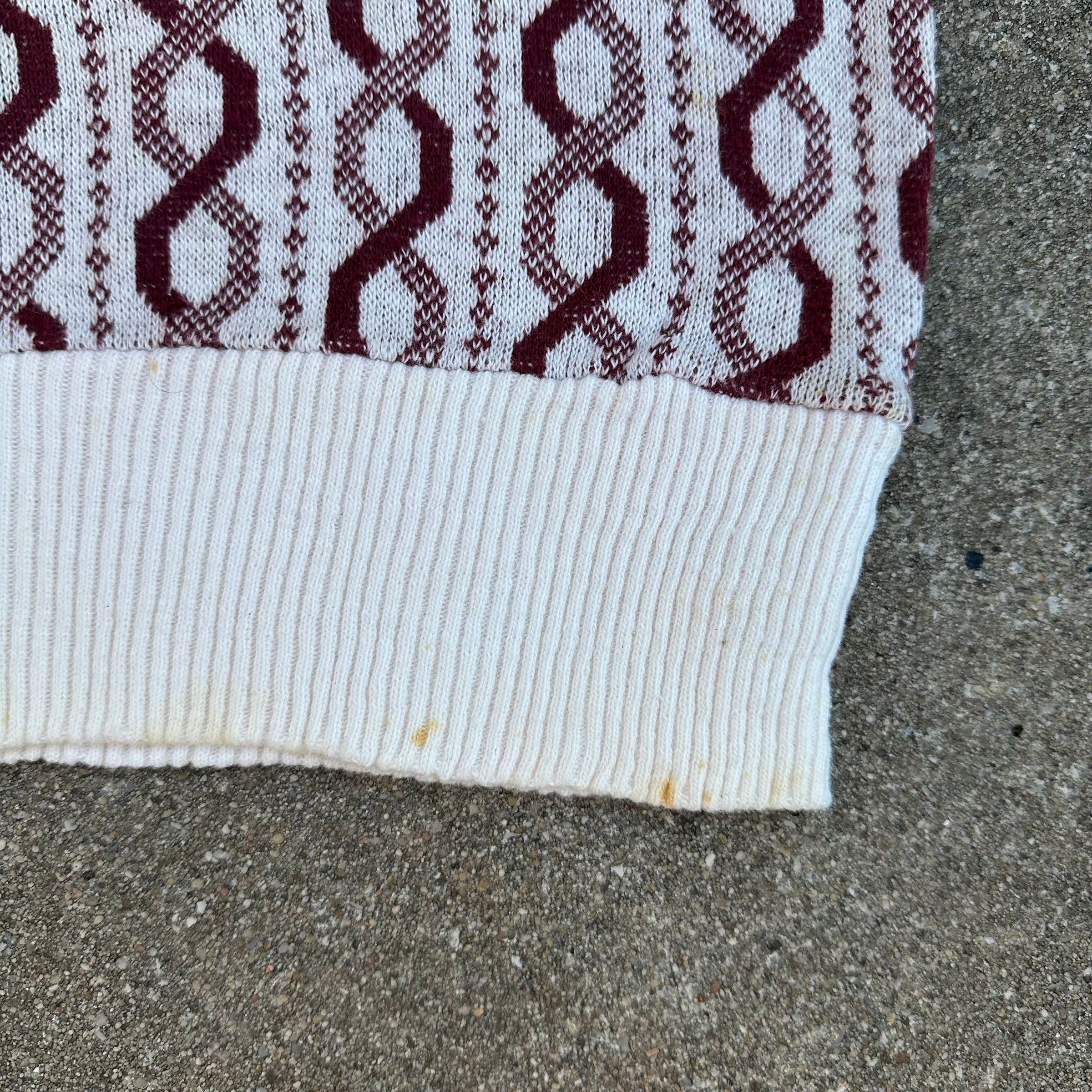 1950’s Barclay Playshirt Rockabilly Helix Pattern Cotton Short Sleeve Sweater