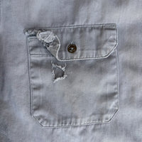 1940’s Anthony’s Buckhide Grey Cotton Work Shirt Large 24” Chest