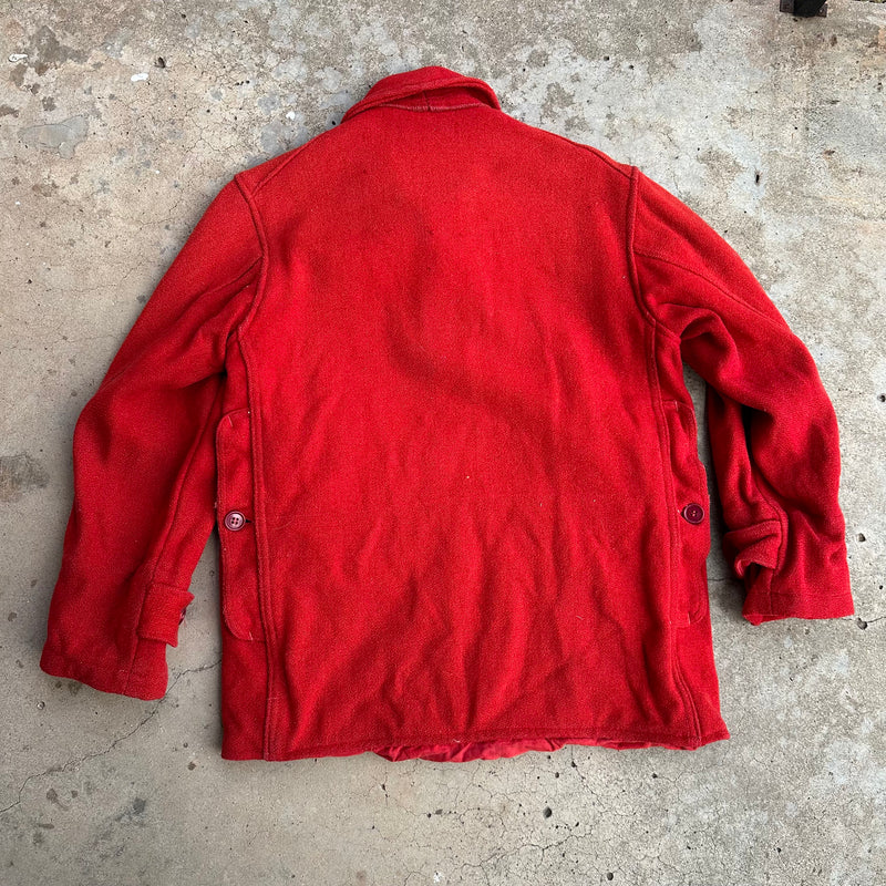 1940’s/50’s JC Higgins Red Wool Mackinaw Jacket Medium