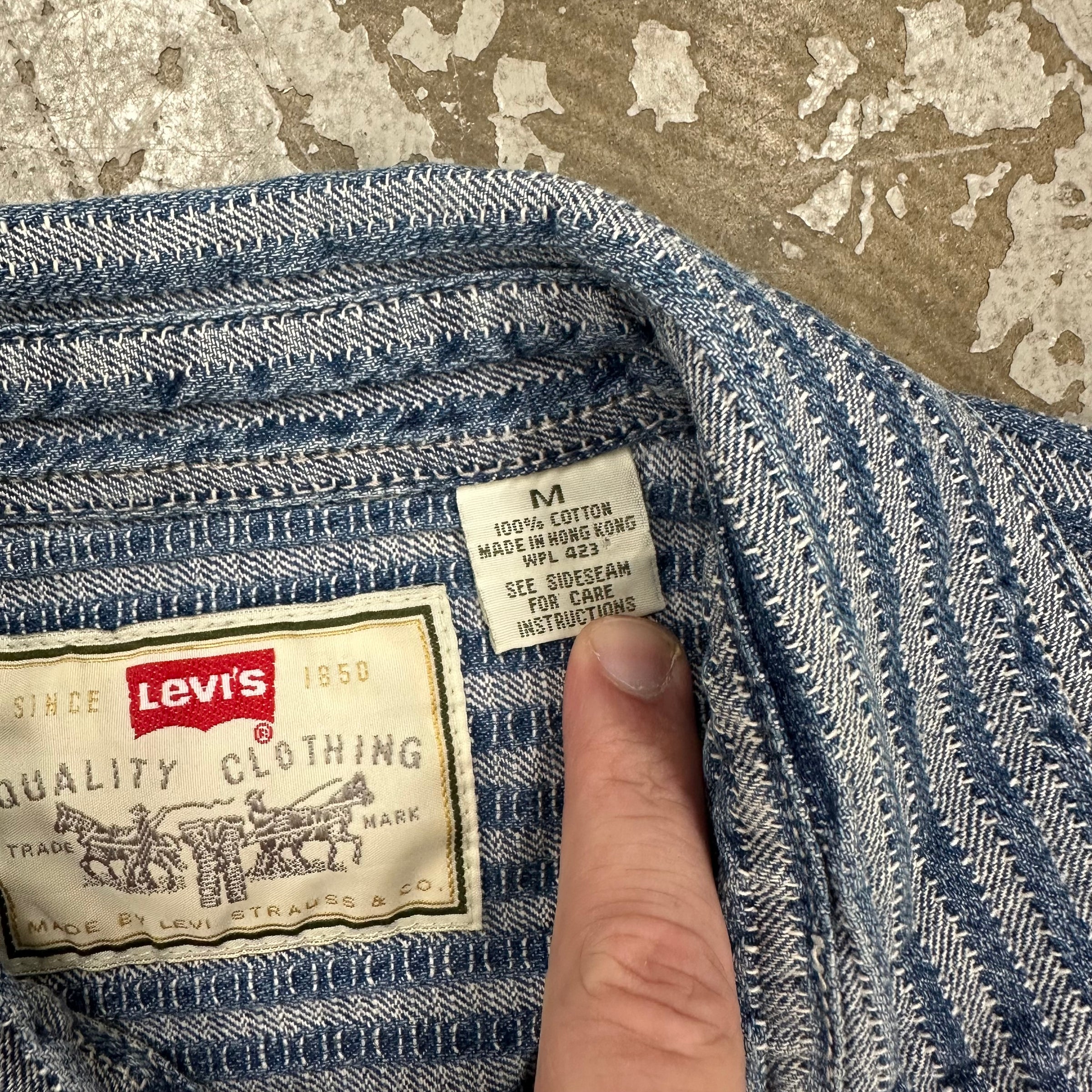 1990’s Levi’s Jeanswear Striped Denim Shirt Medium