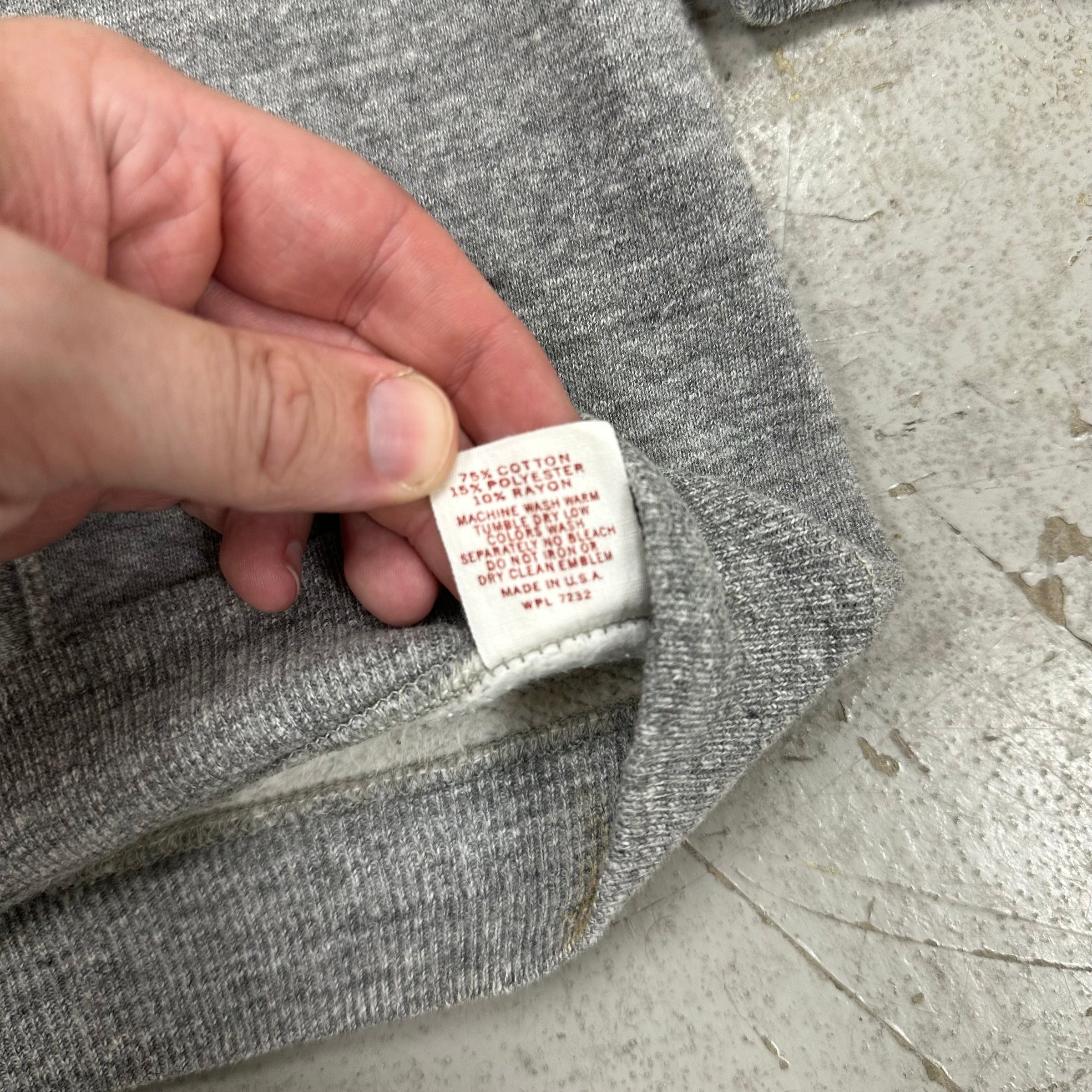 1960’s/70’s Russell Athletic Thrashed Grey Hooded Sweatshirt XL