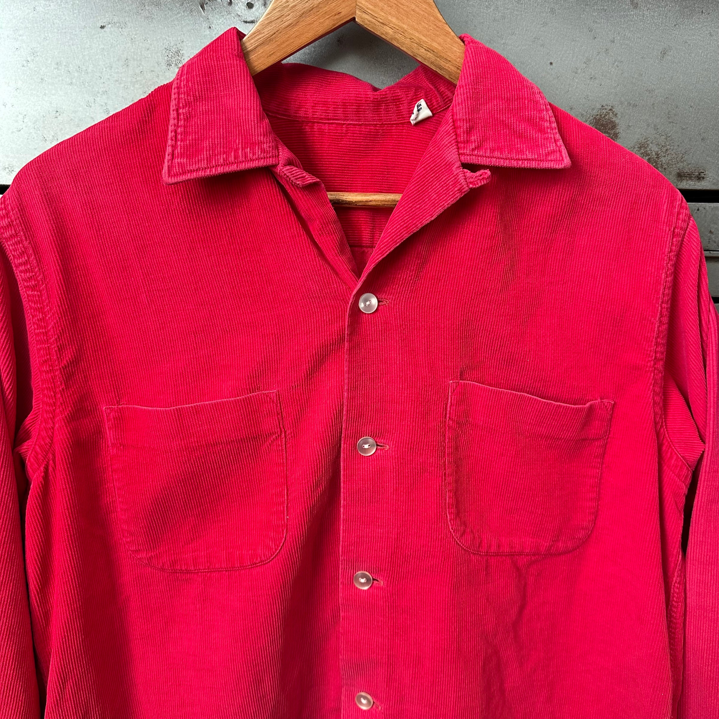 1960’s Red Corduroy Loop Collar Shirt Medium