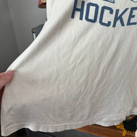 1970’s Columbia Hockey Water Print Champion Blue Bar Ringer T-Shirt Large