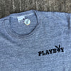 1970’s Playboy Flock Print Heather Gray T-Shirt Medium