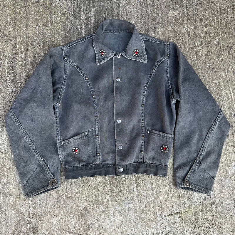 1950’s/60’s Kids Studded Black Denim Jacket
