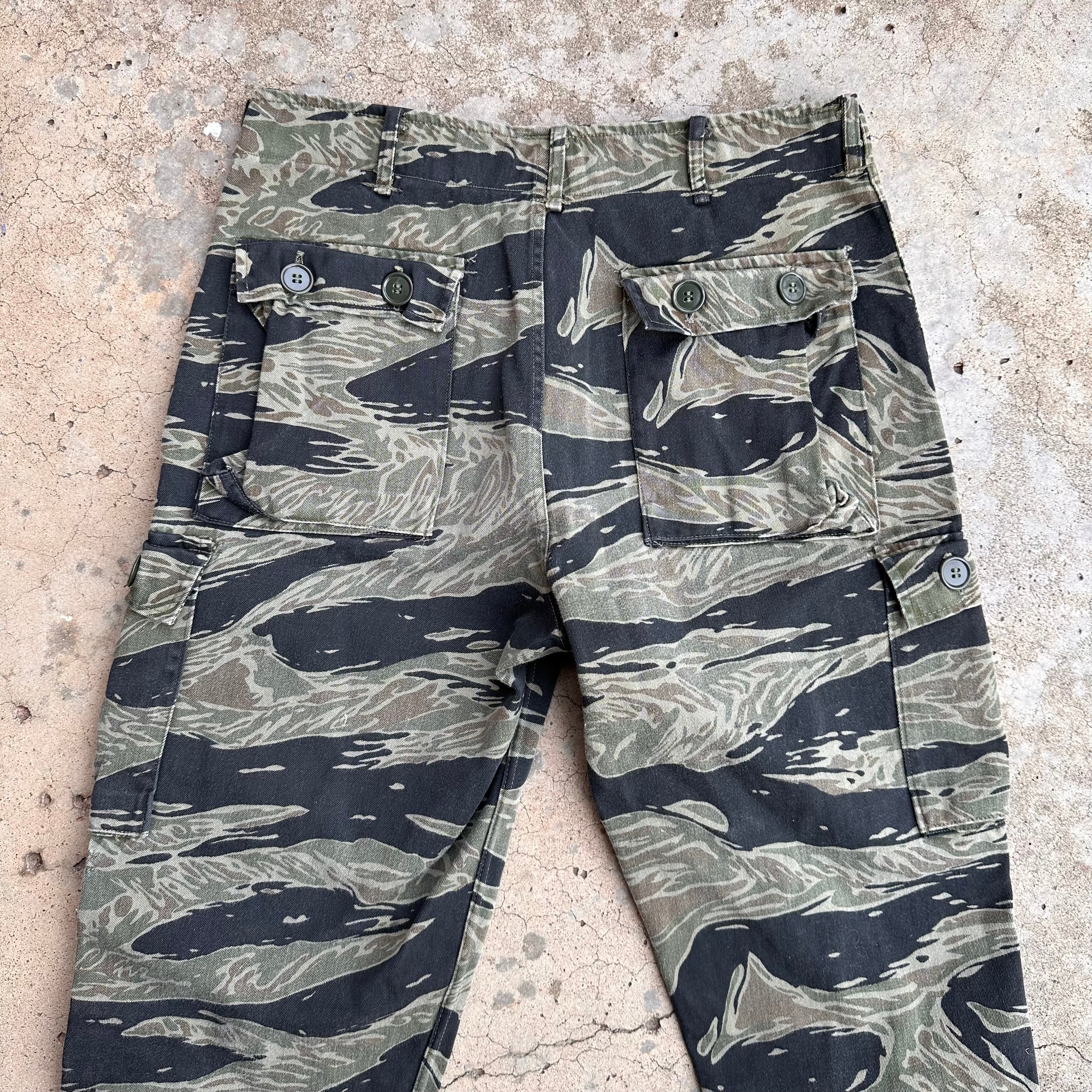 1960's Vietnam War Silver Tiger Stripe Camo Pants 30” x 27