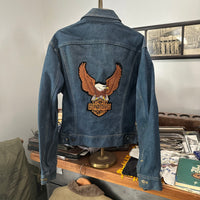 1970’s Deadstock/Mint Lee 101J Denim Jacket With Harley Davidson Patches