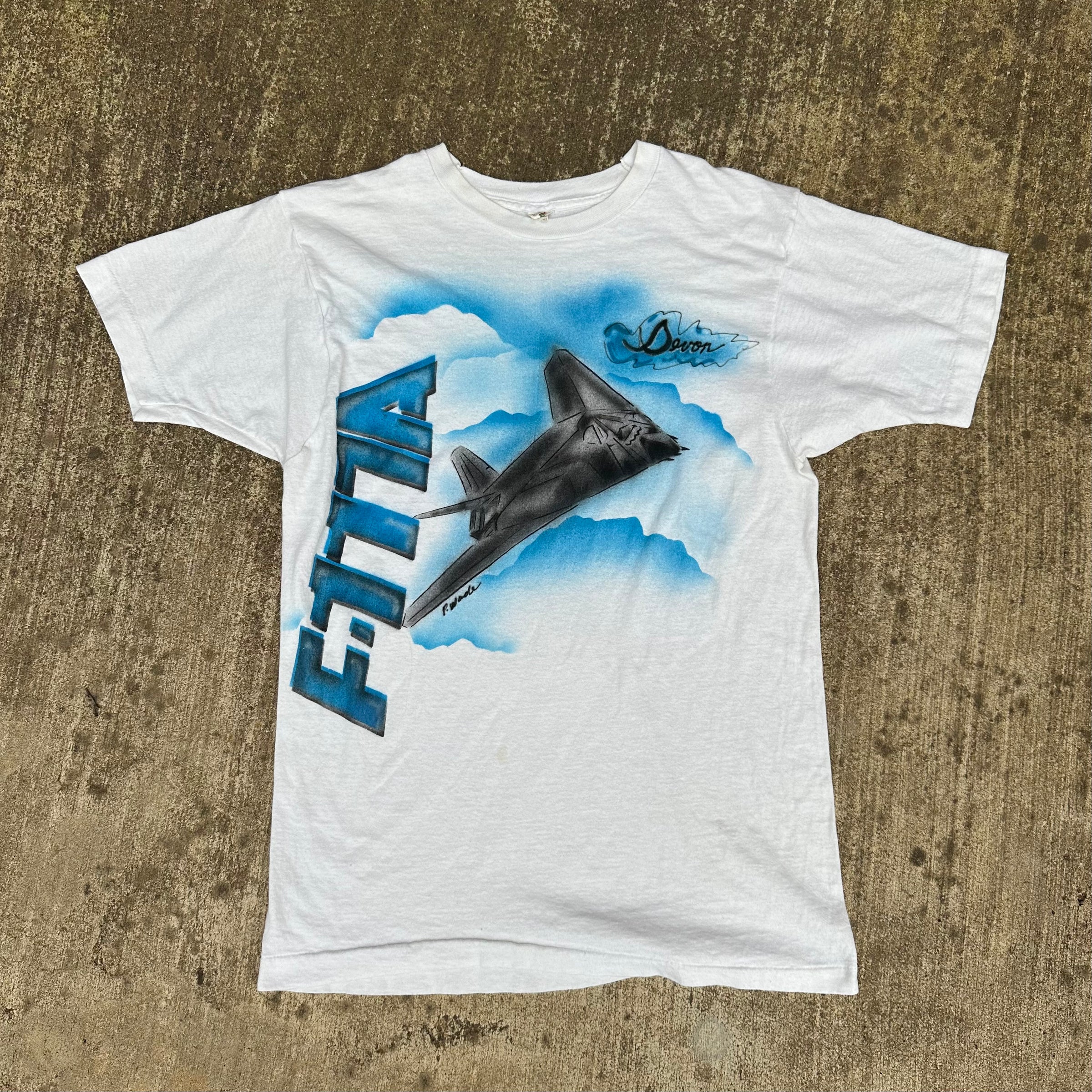 1980’s/90’s F-117A Nighthawk Airbrushed T-Shirt Small