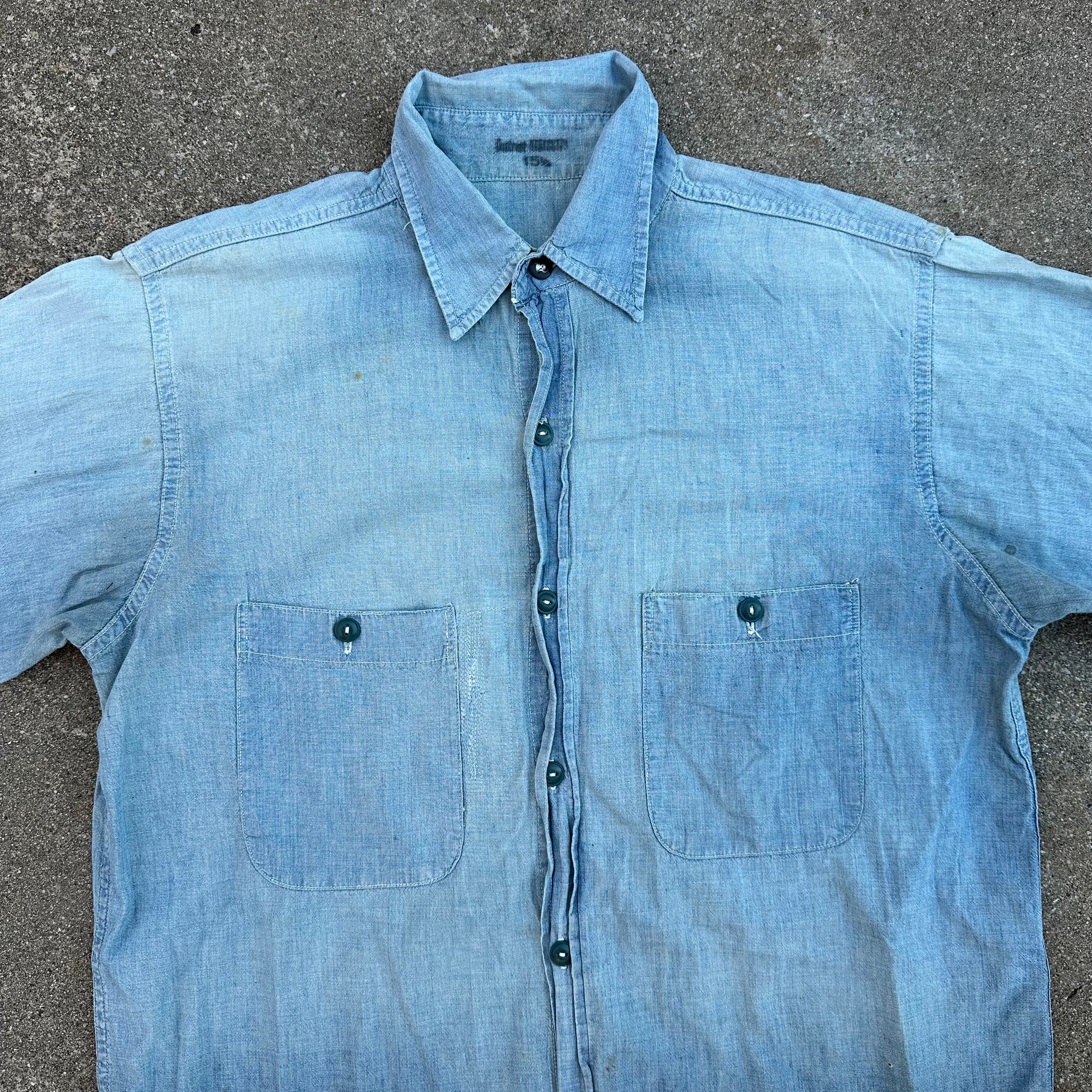1940’s Stenciled WWII USN Chambray Shirt