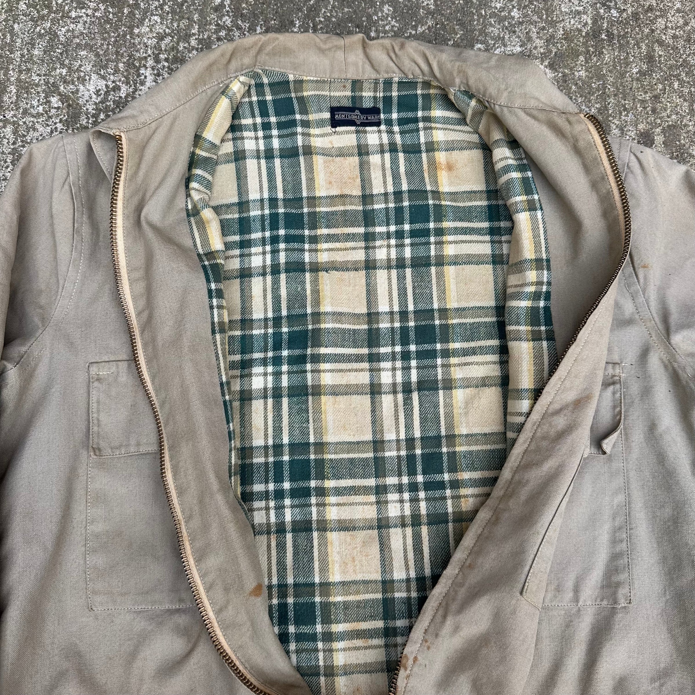 1940’s/50’s Montgomery Ward Flannel Lined Cotton Jacket