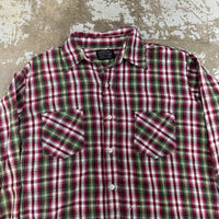 1970’s JC Penney’s Plaid Cotton Flannel Shirt Large