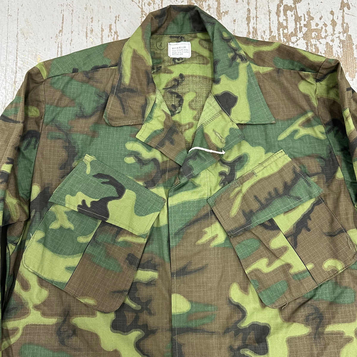 1960’s Deadstock Vietnam War ERDL Camo Jungle Jacket Medium Regular
