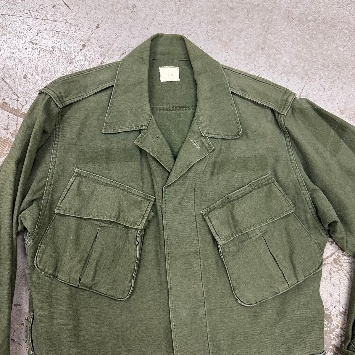 1960’s Vietnam War Experimental Test Sample Sateen Temperate Jungle Jacket Size 38R