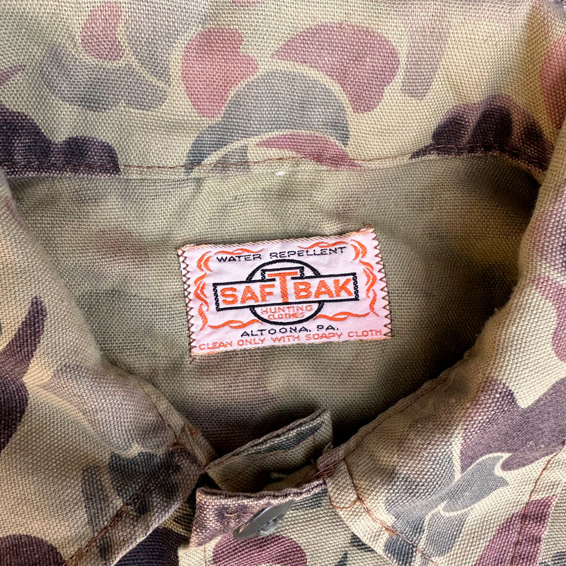 1970’s Saf-T-Bak Painted Duck Hunter Camo Jacket M/L