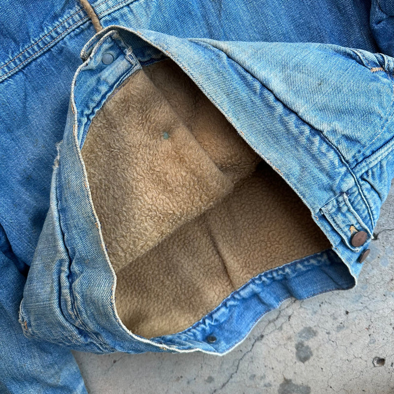 1960’s Maverick Blue Bell Sherpa Lined Denim Jacket Size 40