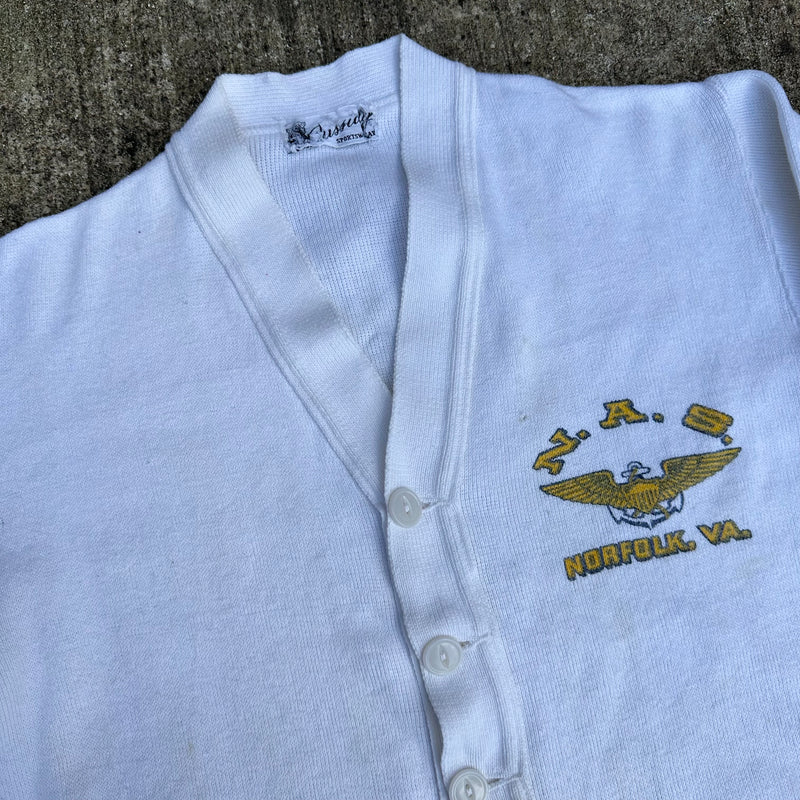 1940’s WWII USN Naval Air Station Norfolk Cotton Cardigan Sweater