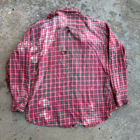 1950’s Thrashed Blue Bell Wrangler Cotton Flannel Shirt Large
