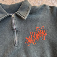 1940’s/50’s Oklahoma A&M Flock Print Quarter Zip Sweatshirt