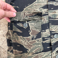 1960’s Vietnam War Silver Tiger Stripe Sleeveless Shirt Size A-M