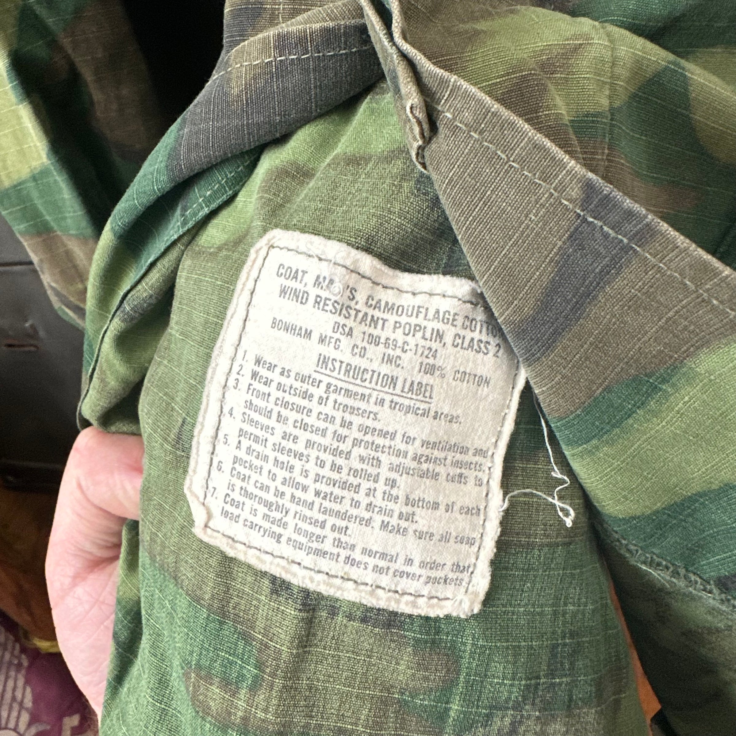 1960’s Vietnam War ERDL Camo Jungle Jacket Medium Short