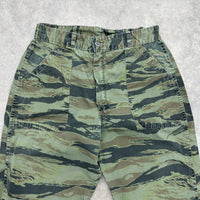 1970’s Civilian Ripstop Tiger Stripe Camo Fatigue Pants 30” Waist