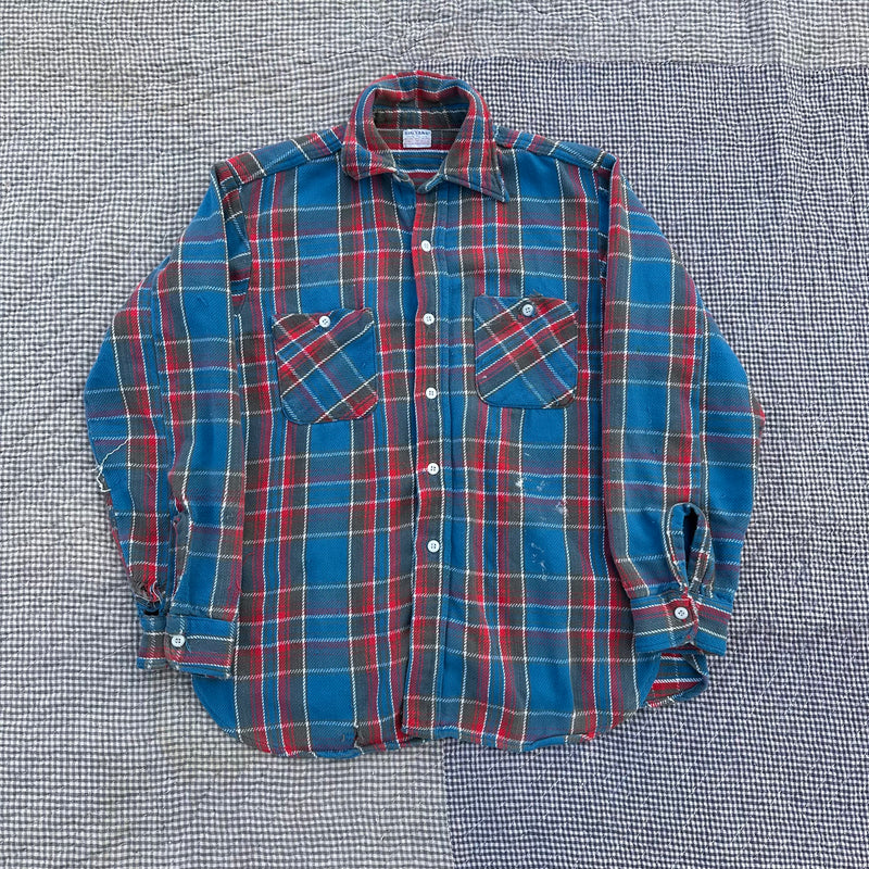 1970’s Big Yank Thrashed Cotton Flannel Shirt Medium