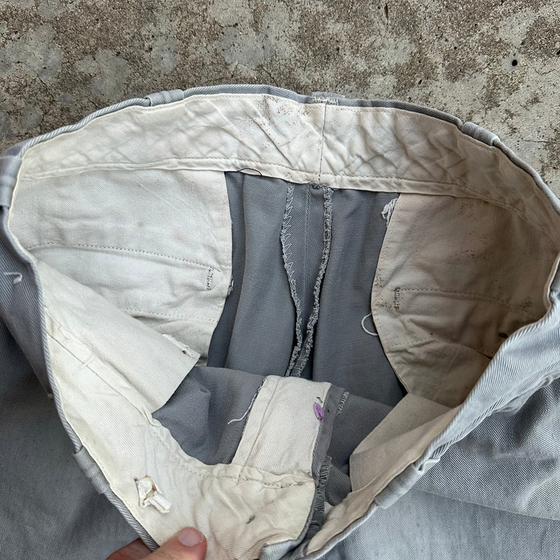 1950’s Anthony’s Buckhide Grey Sailcloth Cotton Work Pants 28” Waist